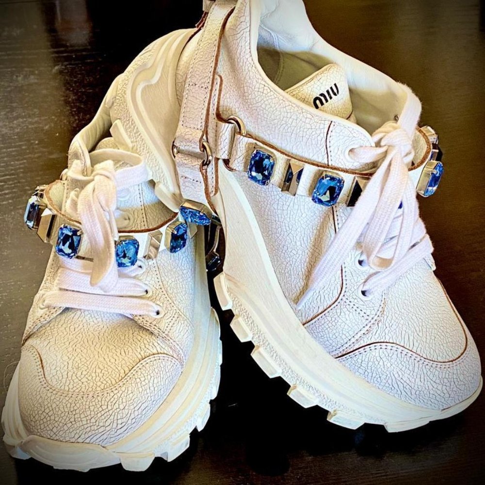 Miu Miu crystal embellished sneakers